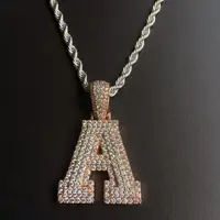 

Missjewelry Hot Selling Custom Paved Zircon Sterling Silver Bubble Letter Pendants Hip Hop Jewelry