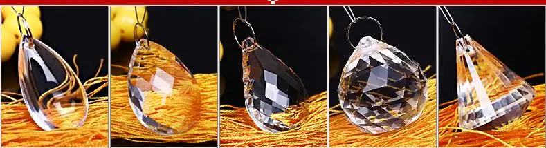 high quality faceted crystal balls with hole for chandelier