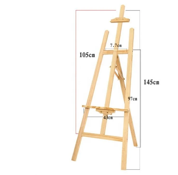 
BOMEIJIA New Products Amazon Hot Sale 1.45M Pine Wood Artist Easel Display Stand for Painting 