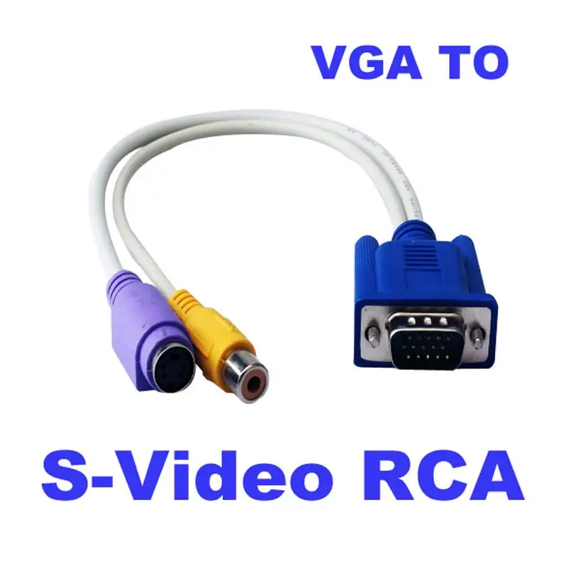 

VGA15 15 Pin 15PIN Sub-D VGA SVGA to RCA S-Video SVideo Cable Adapter Converter for G400 NV6 SVCD DVD VCD TV