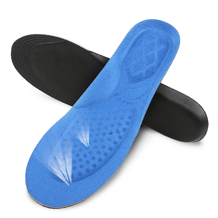 

adjustable cutting black blue shock absorbing exercise jogging arch support foam insole plantillas calzado