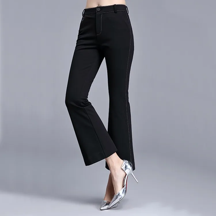 high waisted black bell bottom pants