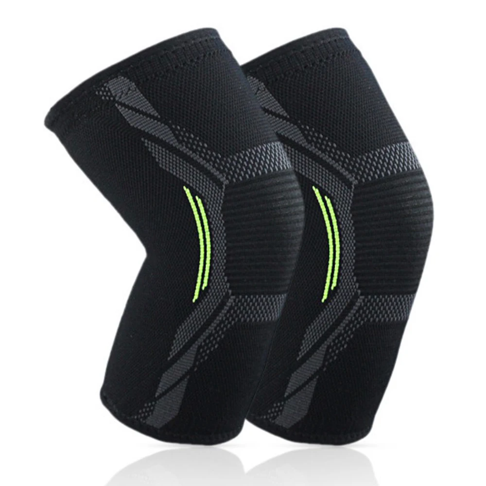 

Low MOQ Custom Logo FBA Service Breathable Sports Compression Knee Brace Knee Protector Support Sleeve Pad Black+Green -1 Piece