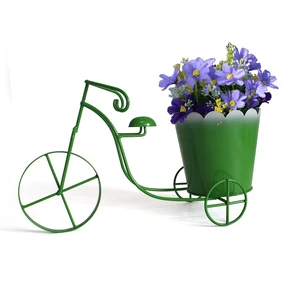 Image of Colourful Bicycle shape stainless steel cheap mini metal flower pot