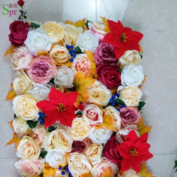 

SPR new Christmas flower wall decoration wedding flower wall backdrop events baby showing party decor xmas ornament, Orange