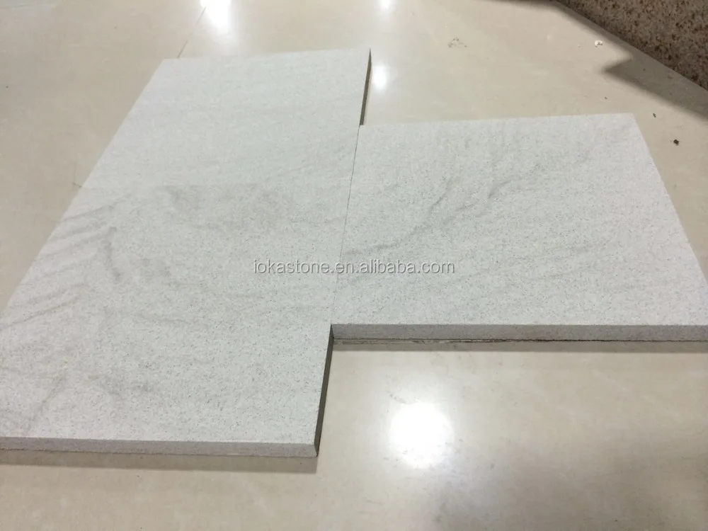 
light grey sandstone tiles and slabs, white sandstone with veins 