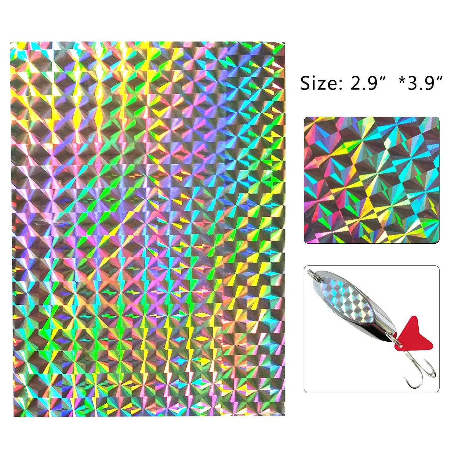 5pcs/bag Fishing Lure Sticker Holographic Adhesive Film Flash Tape For