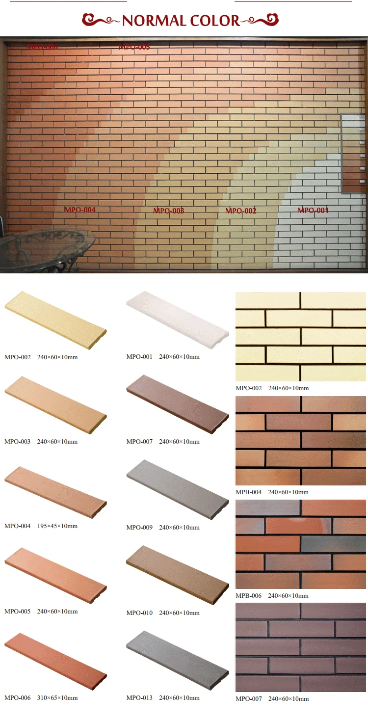 Facial clinker brick Prices for dry clinker brick External wall clay tile suspended.