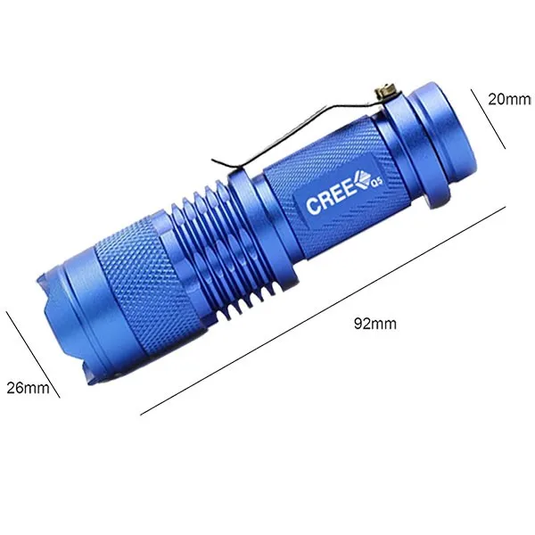 SK68 Aluminum Blue Color Kids Rechargeable MINI Flashlight Torch For Promotional