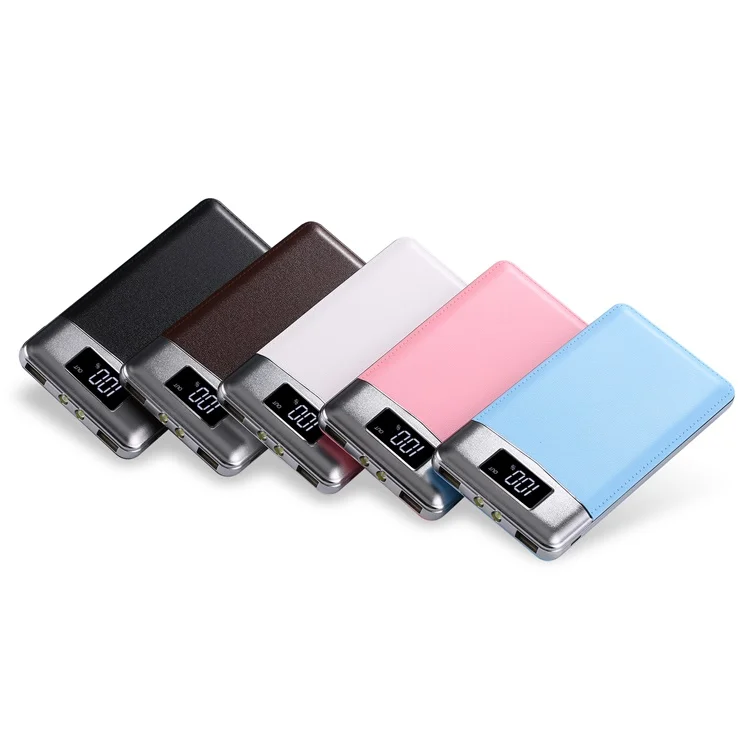 

leather latest high capacity power bank usb digital display charging