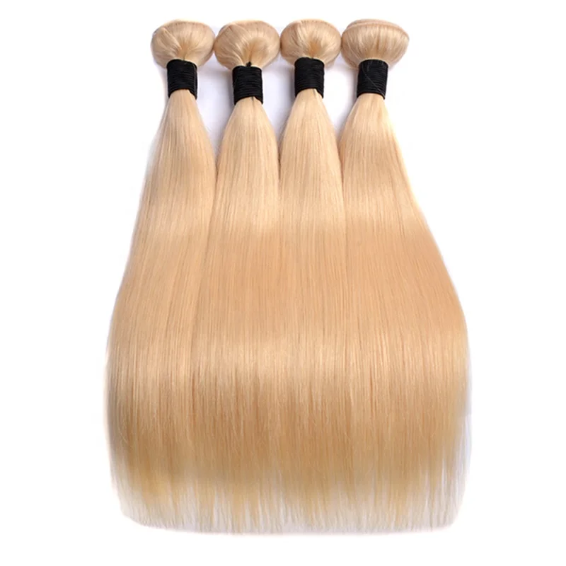 

Hot sale hair bundles double drawn thick virgin human european hair Blonde color 613 european hair weaving