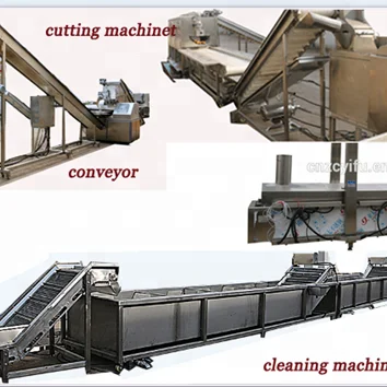 
automatic High Quality Frozen French fries Production Line , Potato chips production line 200kg/h 