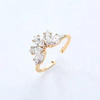 

Elegant 925 Silver Rings Princess High Quality Cz Diamond Heart Shaped Crown Ring