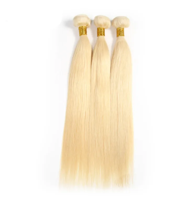 

Patiya store 613 blonde Straight hair bundles bleaching double drawn weft, MOQ 1 pieces blonde virgin hair, Color #613 blonde virgin hair