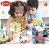 New 2017 new style 70 pcs Railway Wooden toy train set for kids