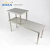 china supply hot sale 2 tiers table tops stainless steel kitchen rack in rectangular kitchen tool corner storage shelf