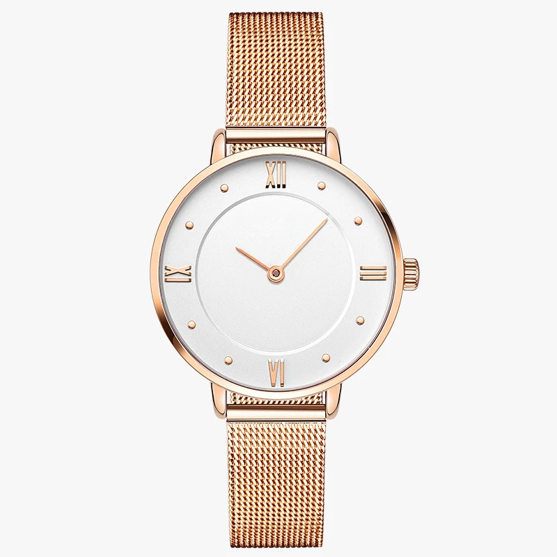 

Promotional Fashion Mesh Strap Japan Movt Quartz Stainless Steel Case Lady Wristwatch