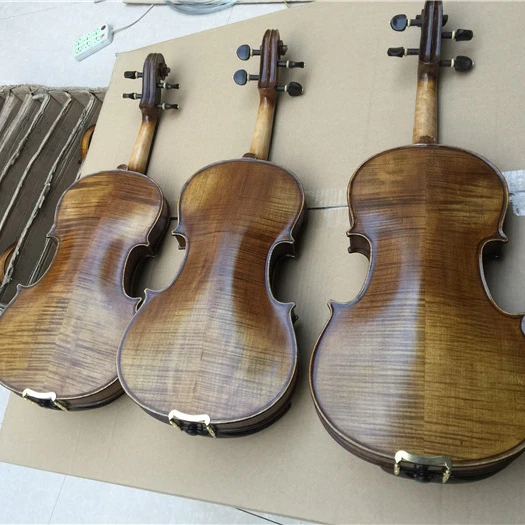 

high quality solid spruce flame maple violins 1/4-4/4, Customized