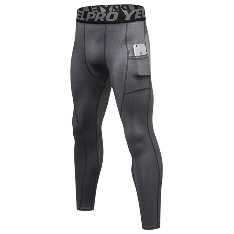 

Men's Compression Pants Pockets Cool Dry Sports Baselayer Running Leggings, Custom color