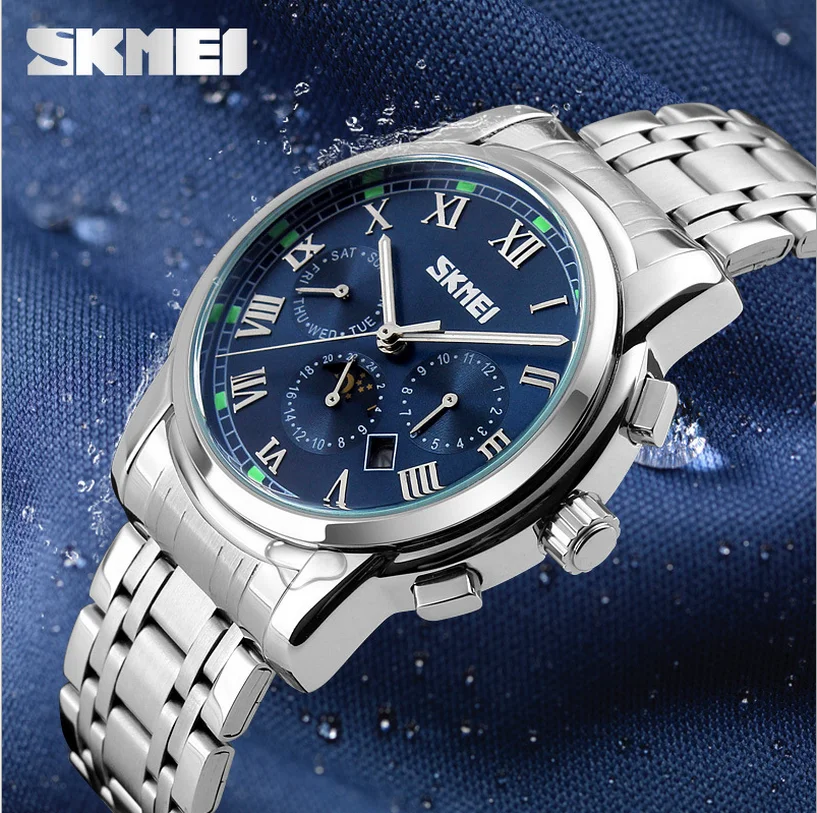 

SKMEI Speed burst of money at the moment the United States waterproof business quartz watch movement quartz watch men 's watches, One colour