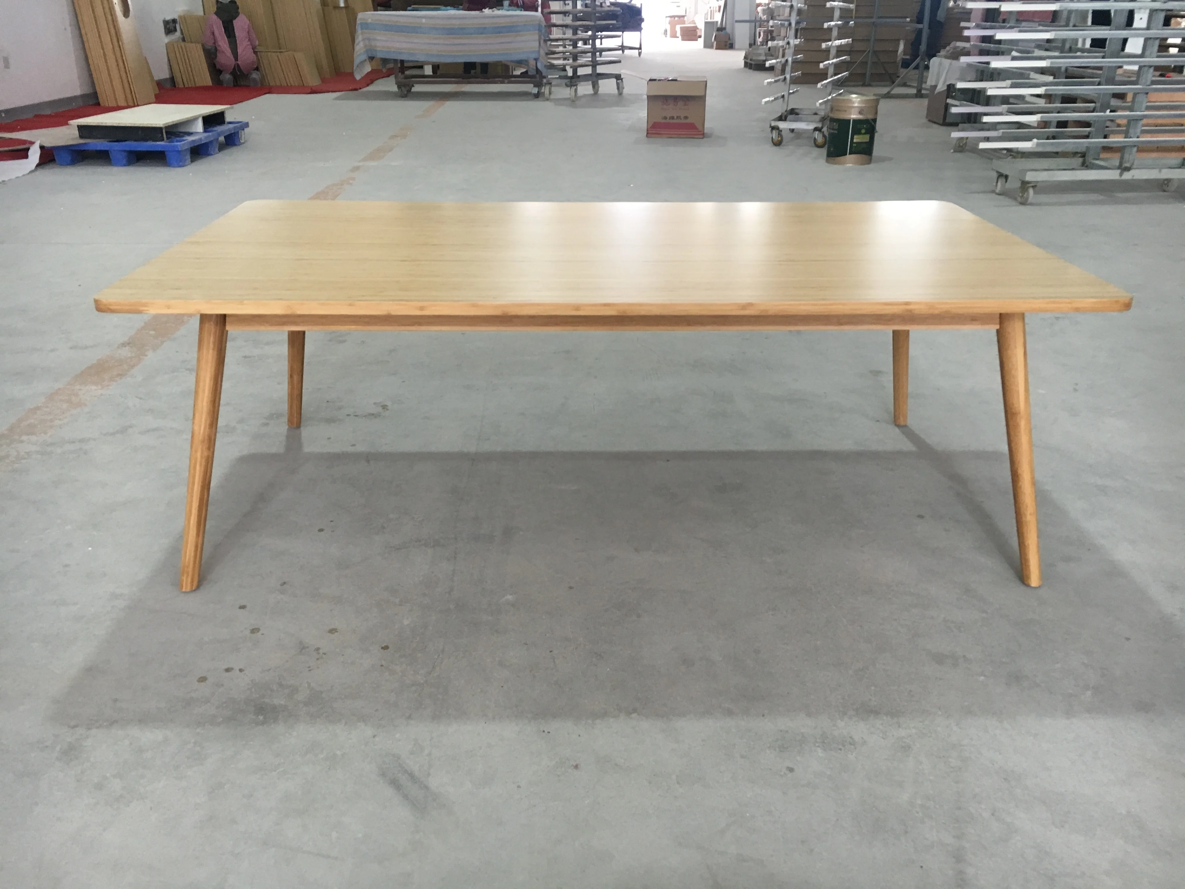 Fashion kids used bamboo veneer finish wooden dining table