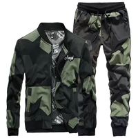 

2018 latest design custom mens jogger suits with camouflage print