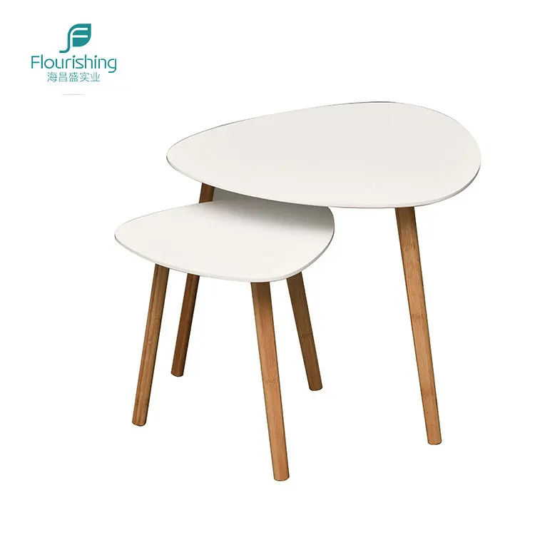 Environment Protection Paint Modern Style Triangle MDF Coffee Table Set