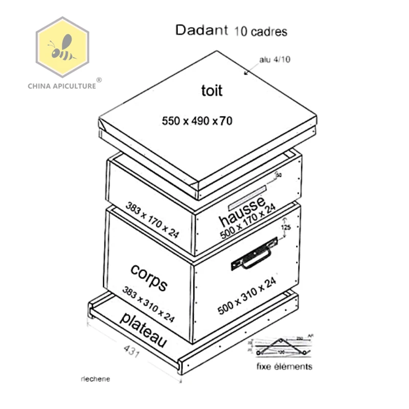 Standard Dadant Beehive Quality Beekeeping Essentials
