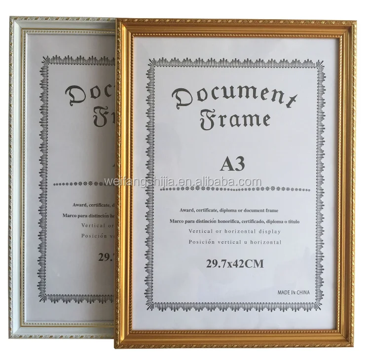 Box of 6 Gold A4 Photo Frames Certificate Frames Freestanding and Wall Mountable Picture Frames