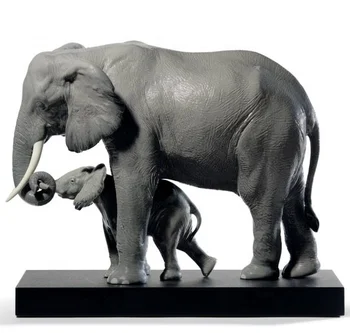 mother and baby elephant ornament