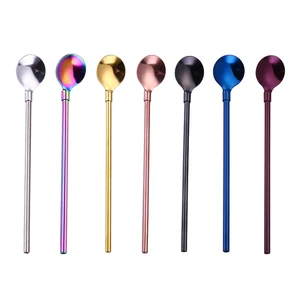 Image of Wevi drinking spoon straw food grade 304 reusable stainless steel wholesale