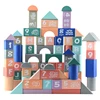 82pcs different shape alphanumeric Building blocks kids educational wooden toys
