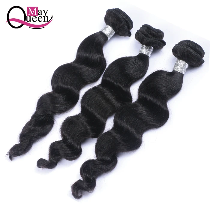 

mayqueen brazilian loose deep wave hair, remy human hair weft, 1b4#30