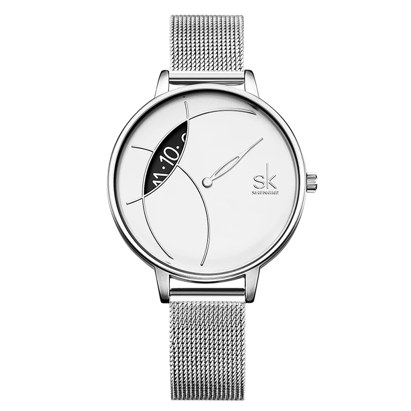 

SK Brand Creative Design Women Fashion Casual Wristwatches Female Clock Stainless Steel Luxury Lady Quartz Watch Shengke relojes