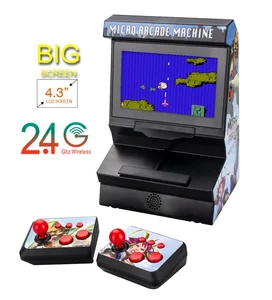 New 8 Bit  4.3 inch Mini Retro Wireless Double Joysticks Big Screen Arcade Handheld Game Console video game With 300 Games