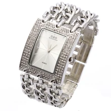 G & D Das Mulheres Relógio de Pulso Relogio feminino Quartz Watch Mulheres Vestido de Strass Relógio Reloj Mujer Luxo Top Marca Original Prata
