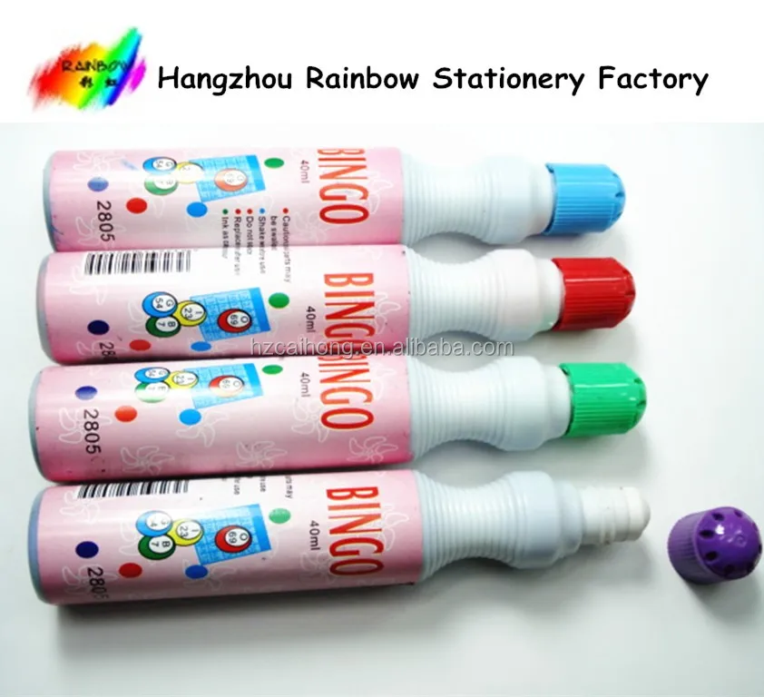 Best selling 40ml hangzhou rainbow Bingo marker pen for bingo blower machine