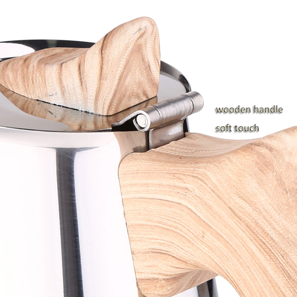 
High quality 6 cups stainless steel coffee maker induction coffee maker espresso moka coffee maker 