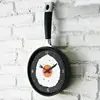 UCHOME Hot beauty happy time plastic frying pan wall clock, decorative kitchen fried egg pan wall clock