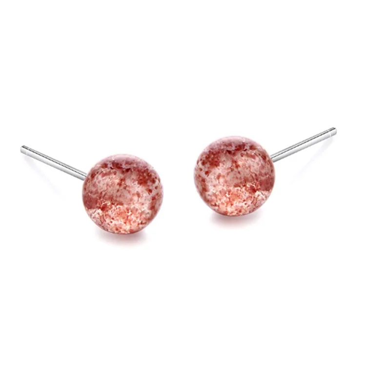 

Women's fashion 925 silver stud earrings red rose gemstone earrings, Silver, gold, black gold