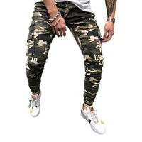

2019 Factory wholesale new style camouflage lettered jeans multi-pocket trousers