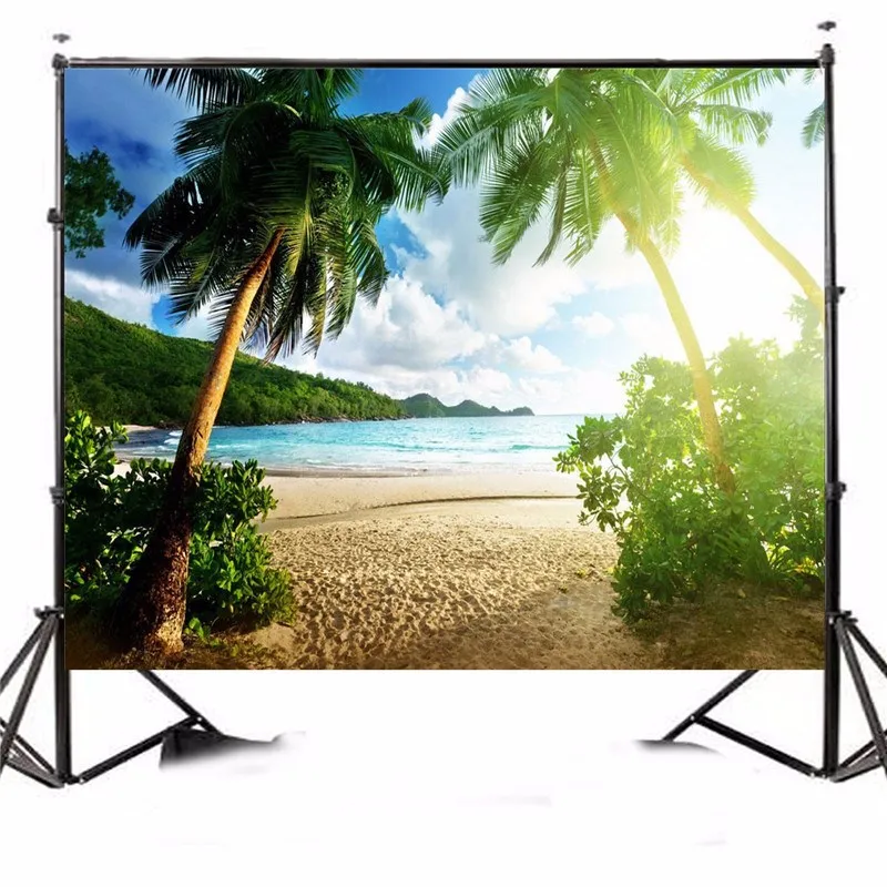 

7x5FT Vinyl Photography Background Seaside Beach Photographic Backdrop for Studio Photo Props Cloth 2.1 x 1.5m waterproof