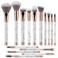 

Private Label 15pcs White/Black Marble Makeup Brushes Foundation Powder Blush Contour Eyeshadow Beauty Makeup Brushes Set