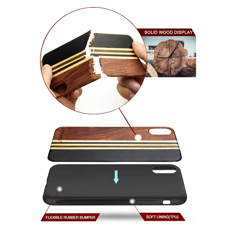 yfwood 案例木材手机案例华为系列定制手机案例