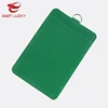 Custom eco-friendly green color PU material work name id card holder