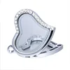 Europe Hot Selling Zinc Alloy Box Function DIY Half Rhinestone Photo Frame Heat Pendant for Necklace