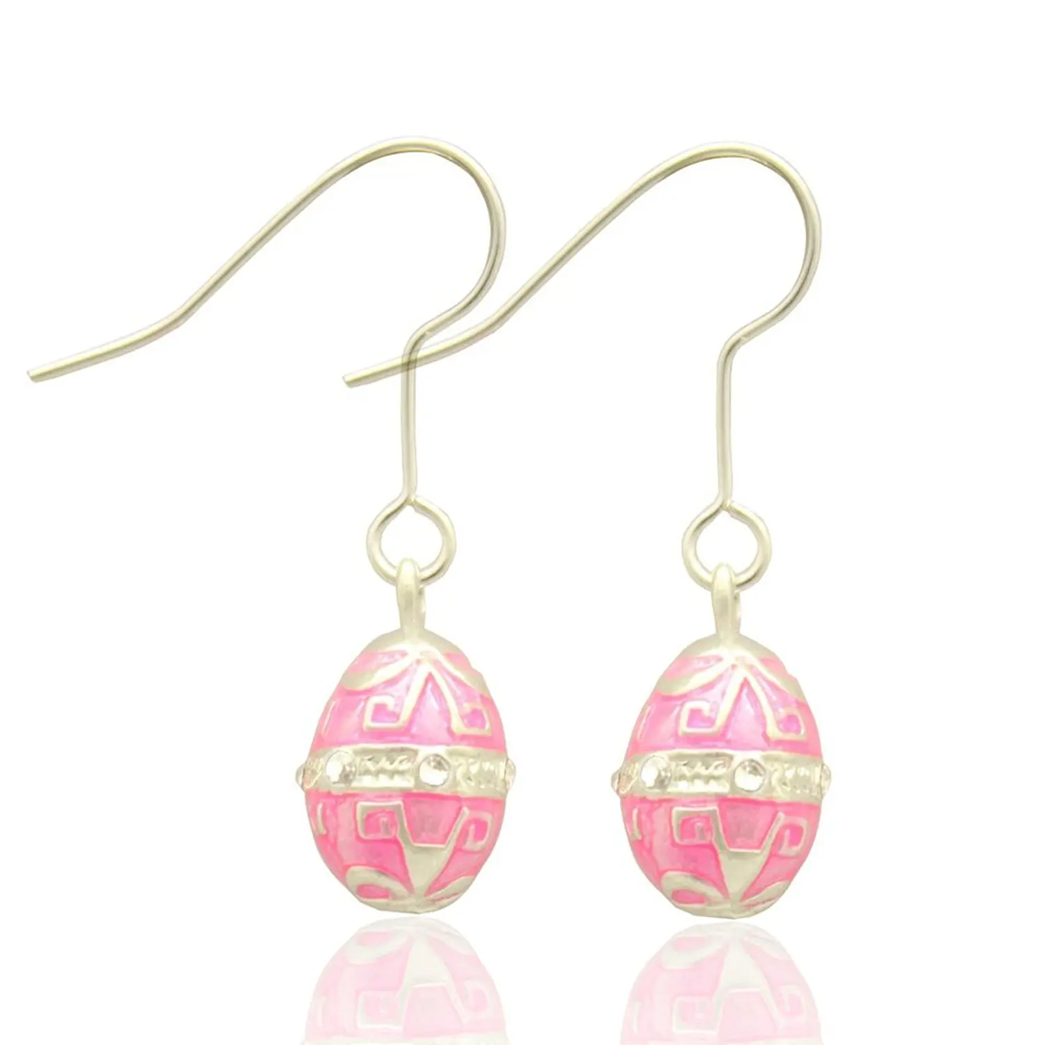 MYD Jewelry Multicolor Enameled Faberge Egg Easter Egg Drop Earrings and Pendant Necklace Sets for Ladies