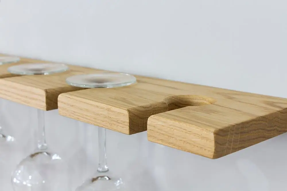 Floating Oak Wine Glass Rack Overhead Hanging Wine Glass Rack Buy
