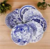7 inch 9 inch disposable Blue and white porcelain style round paper plate
