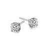Four-Claw Stud Earrings Tiny CZ Stone Zircon Shining Decor Crystal Jewelry